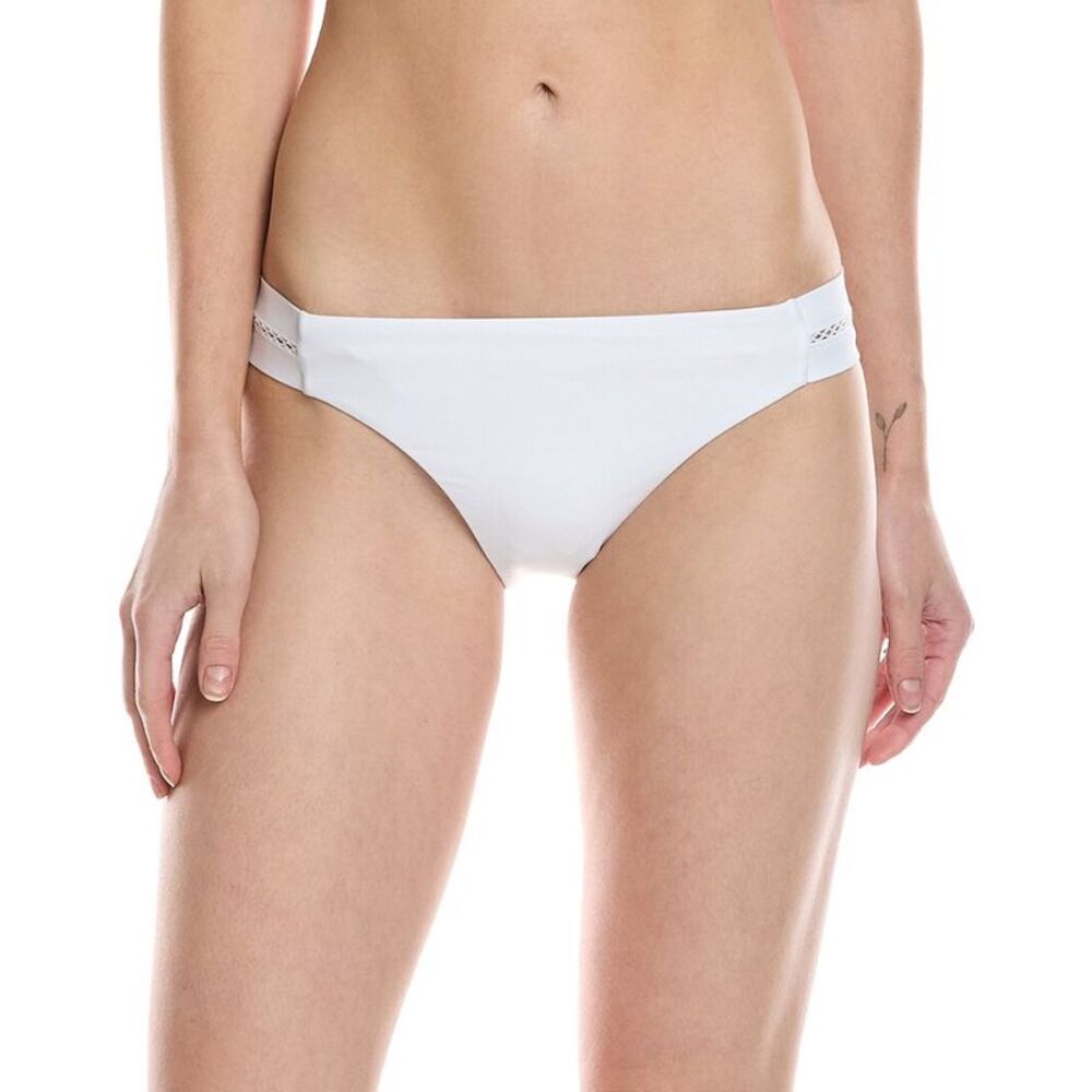 Monte And Lou Womens  Twin Band Bikini Bottom, White